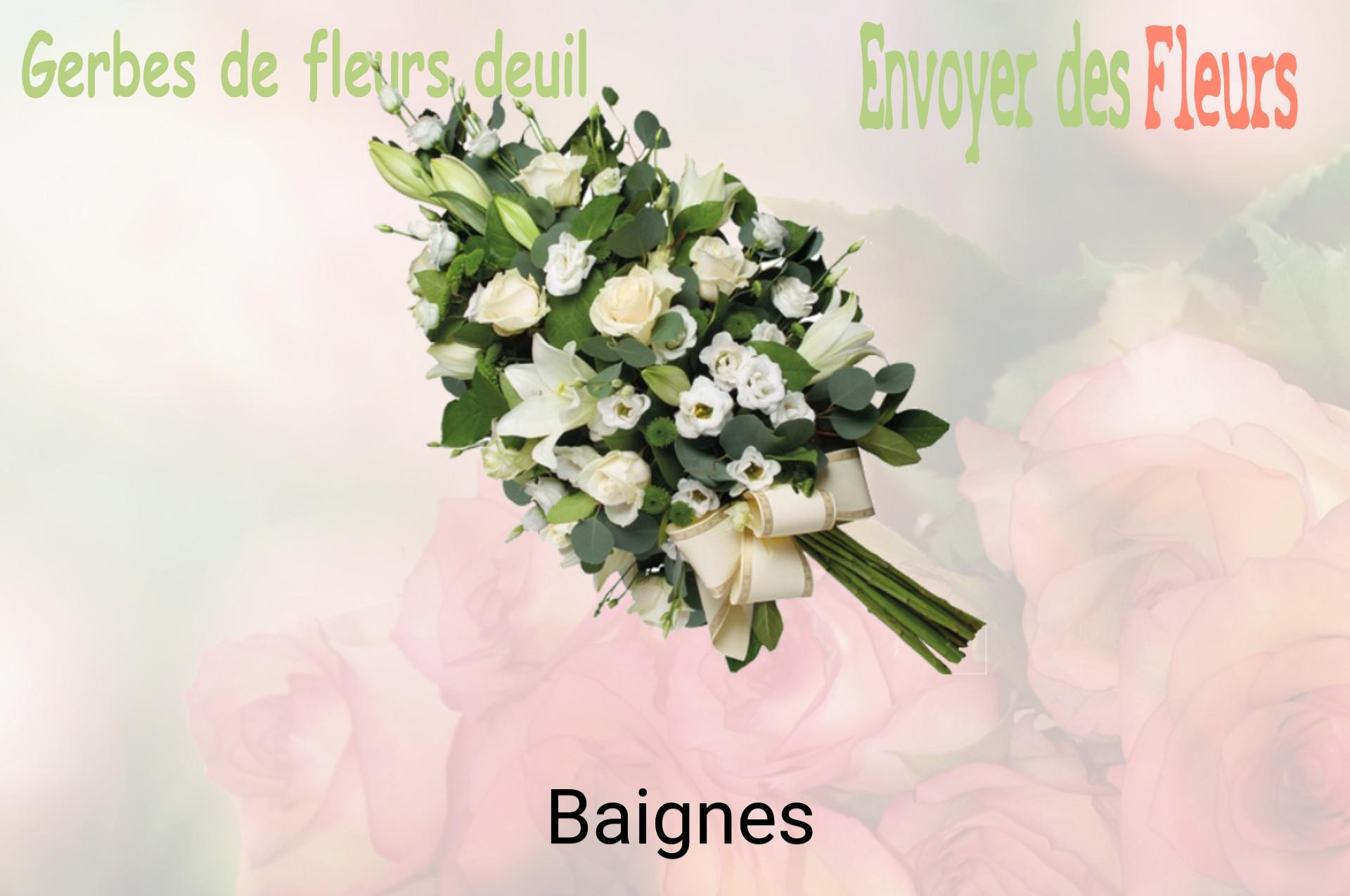 Gerbe de fleurs de deuil livrée à Baignes